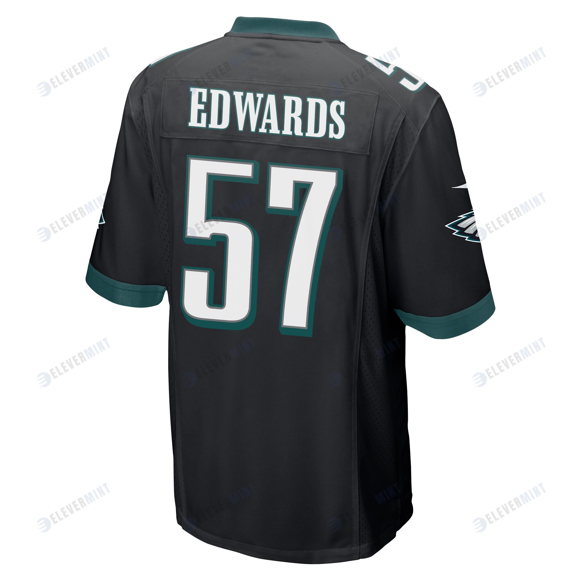 T.J. Edwards 57 Philadelphia Eagles Super Bowl LVII Champions 2 Stars Men Game Jersey - Black
