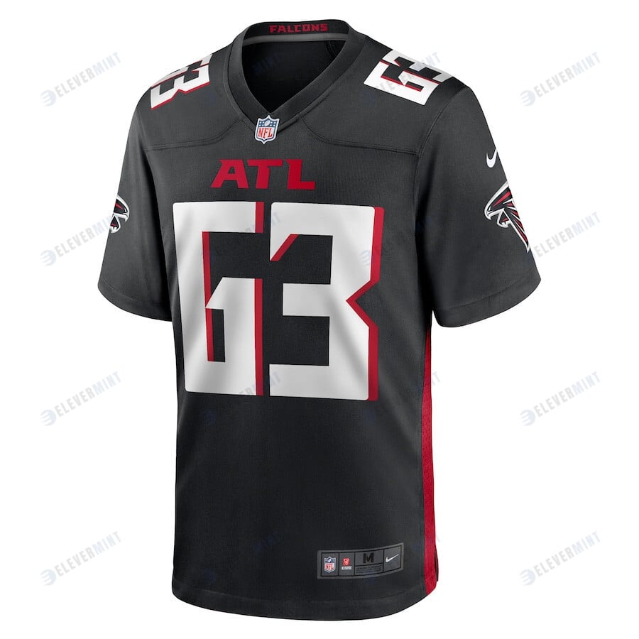 Chris Lindstrom 63 Atlanta Falcons Men's Team Game Jersey - Black