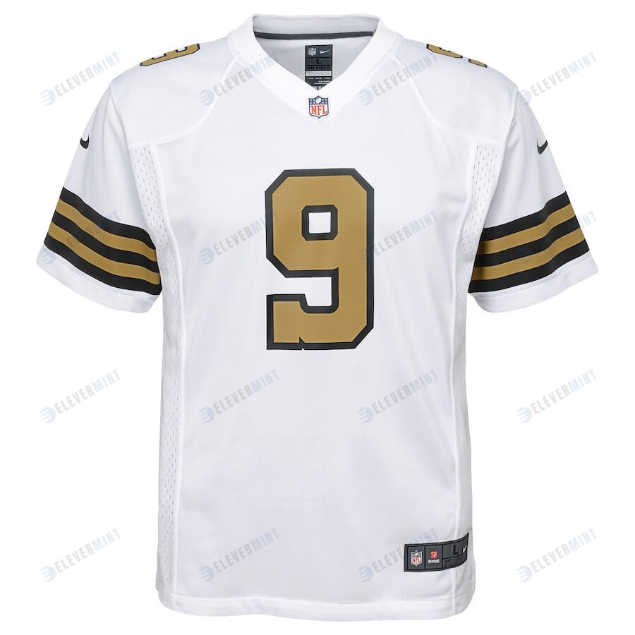 Drew Brees 9 New Orleans Saints YOUTH Color Rush Game Jersey - White