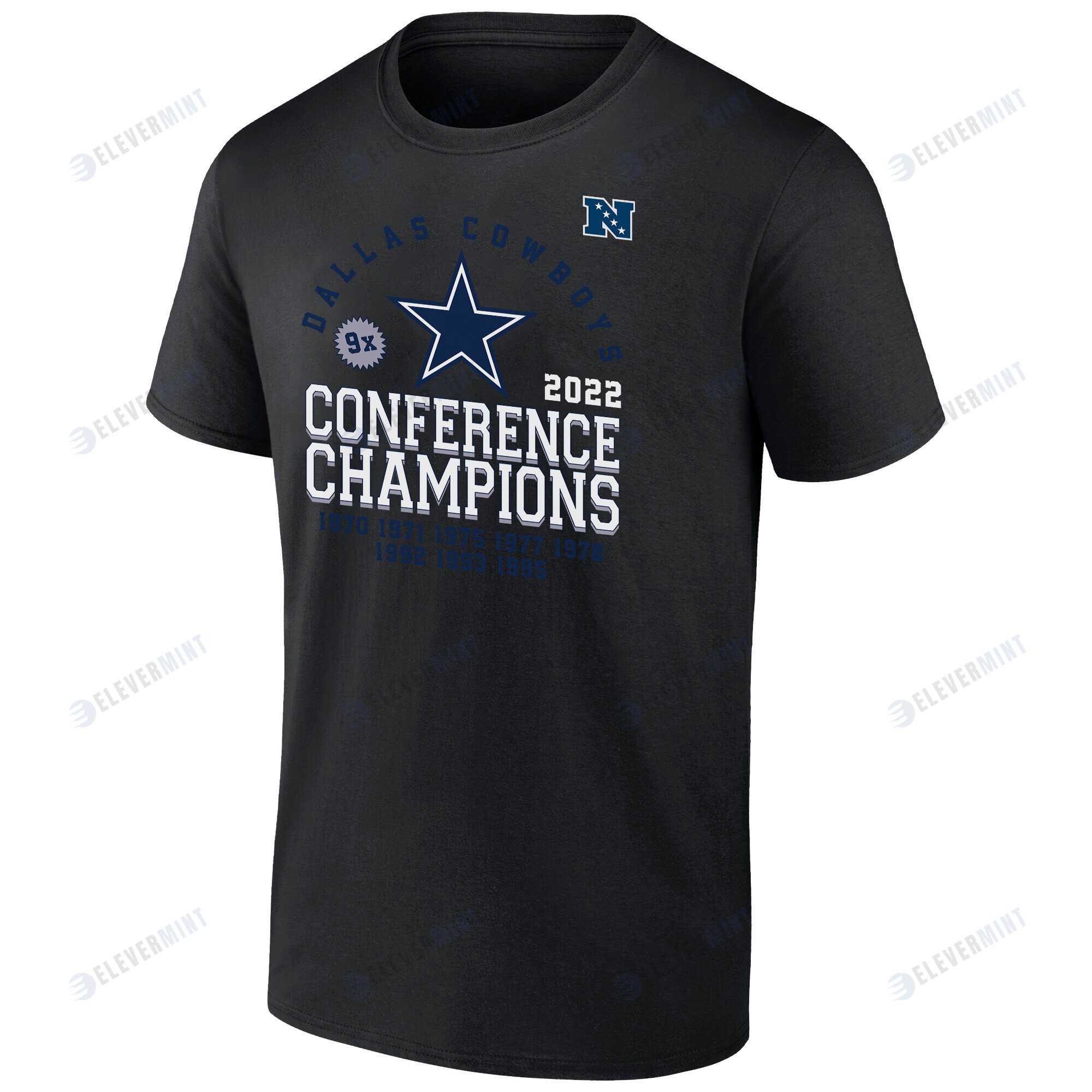 Dallas Cowboys 2022 Nine-Time NFC Conference Champions T-Shirt - Black