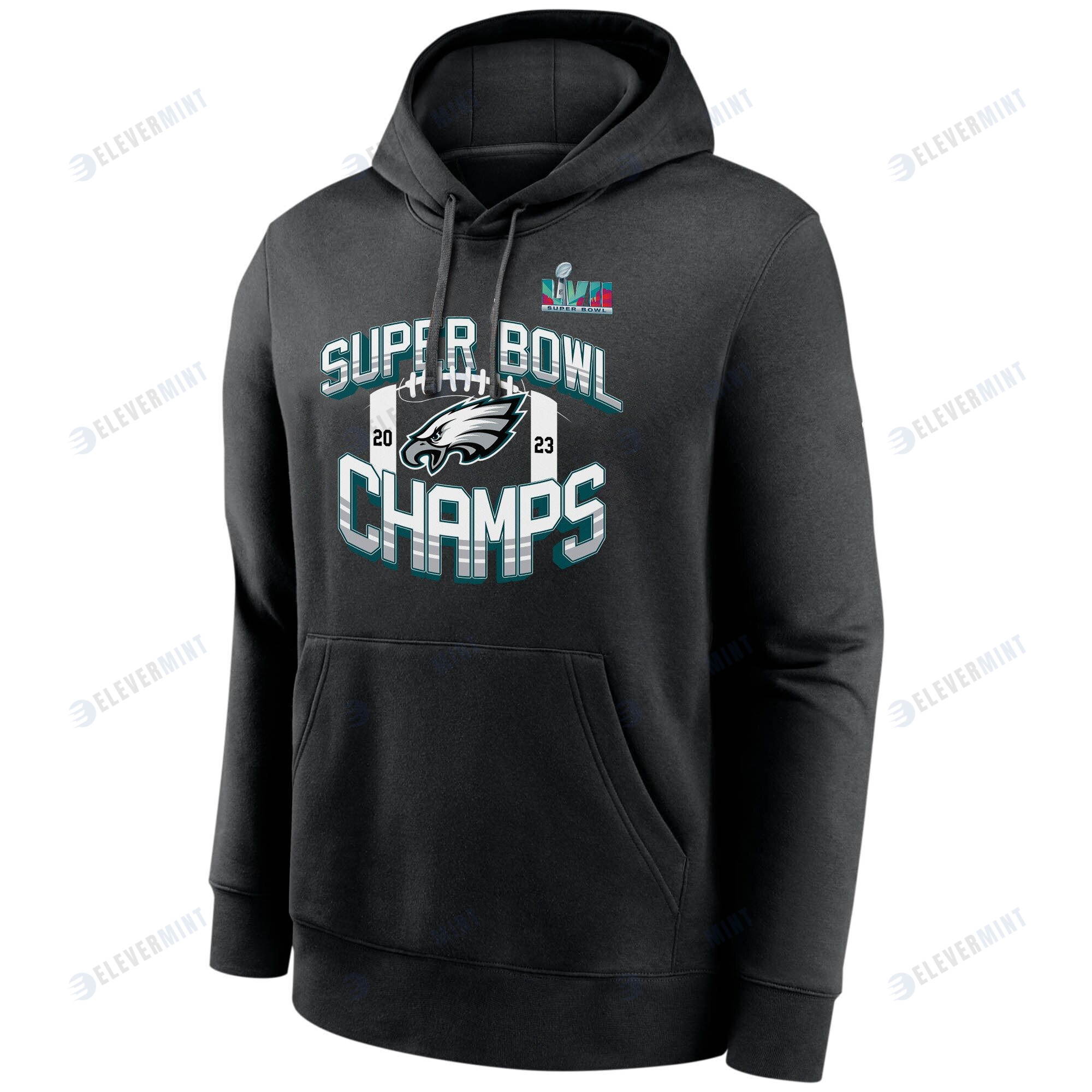 Philadelphia Eagles Super Bowl Champions Icon Bold Pullover Hoodie - Black