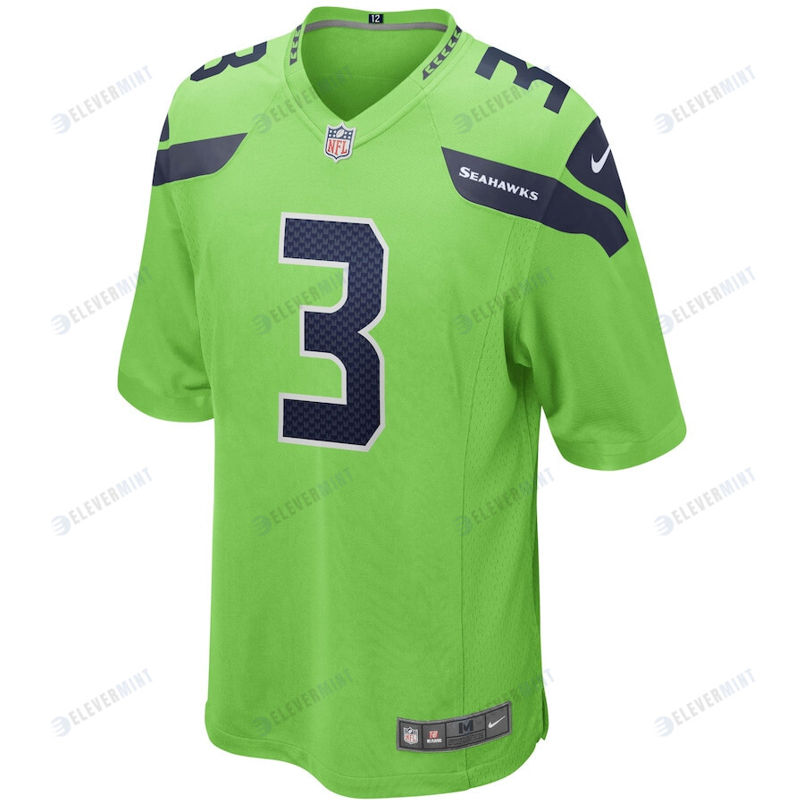 Russell Wilson 3 Seattle Seahawks Men Alternate Game Jersey - Neon Green