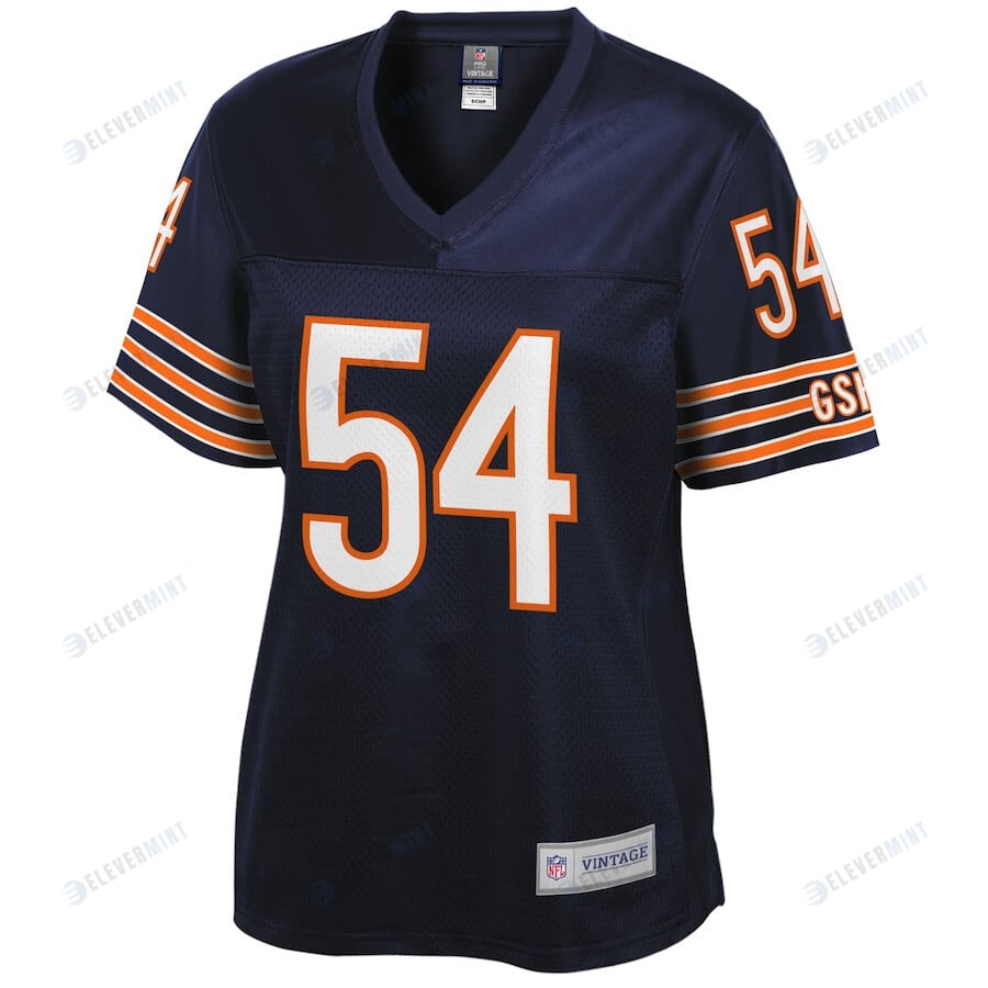 Brian Urlacher 54 Chicago Bears Pro Line Women Retired Jersey - Navy