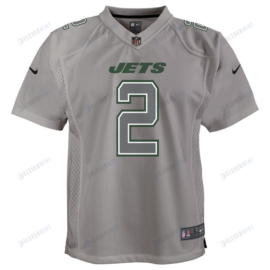 Zach Wilson New York Jets Youth Atmosphere Game Jersey - Gray