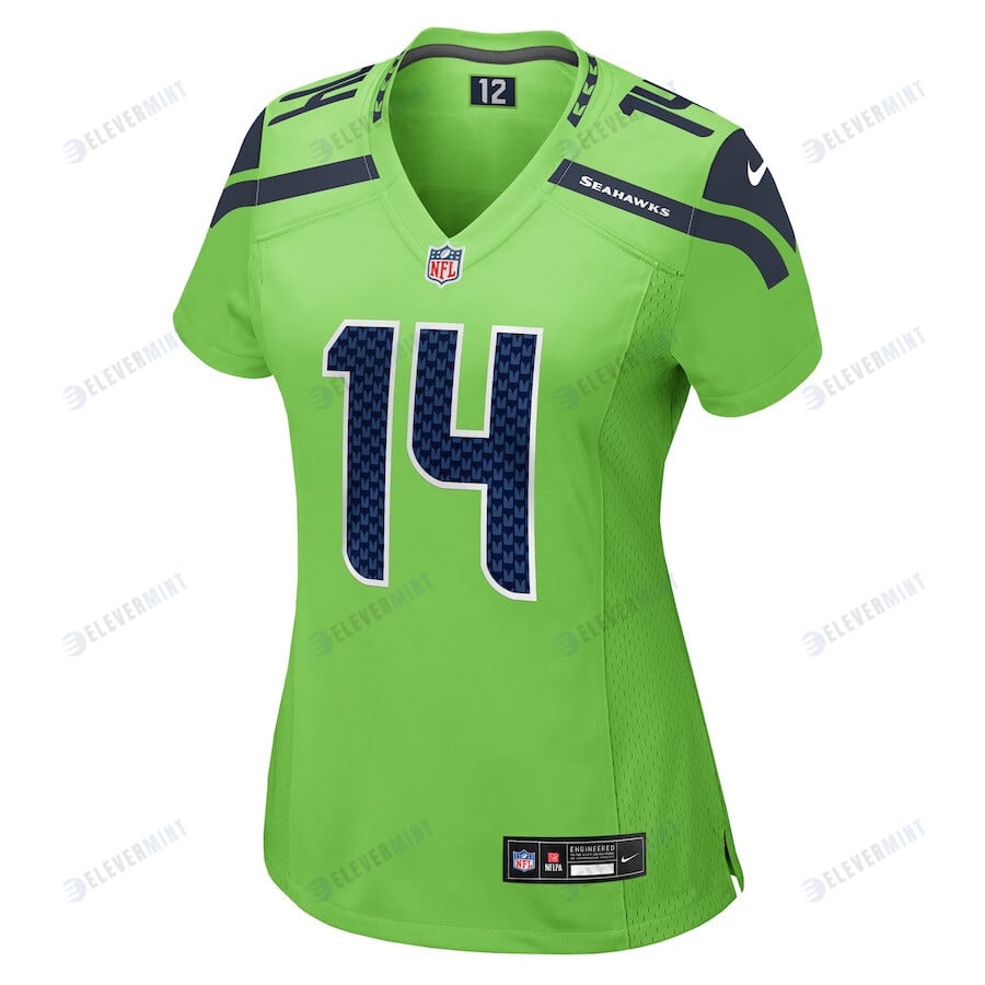DK Metcalf 14 Seattle Seahawks Women Game Jersey - Neon Green