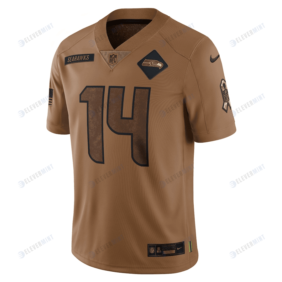 DK Metcalf 14 Seattle Seahawks 2023 Salute To Service Limited Jersey - Brown