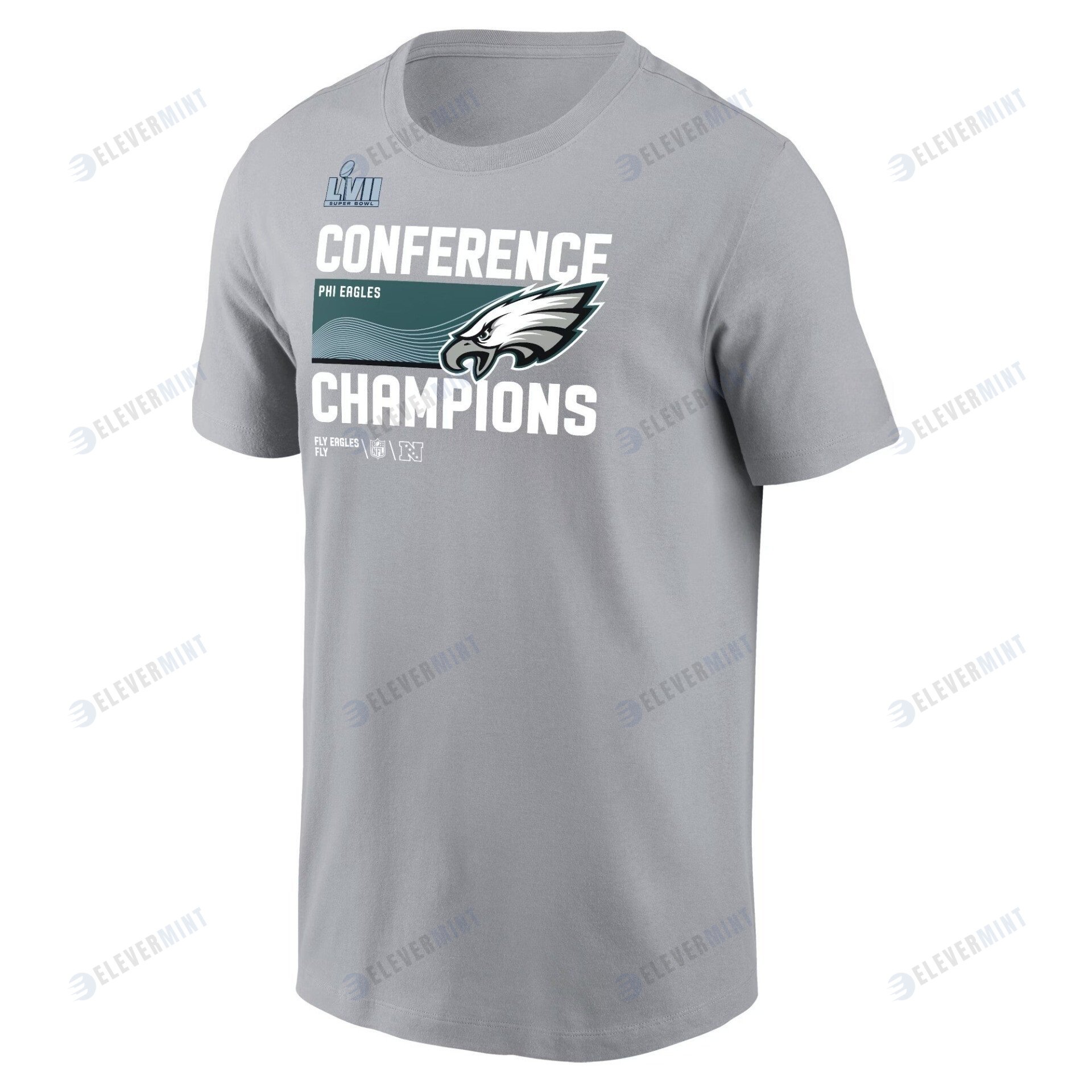 Philadelphia Eagles 2022 NFC Champions Locker Room Trophy Collection T-Shirt - Gray