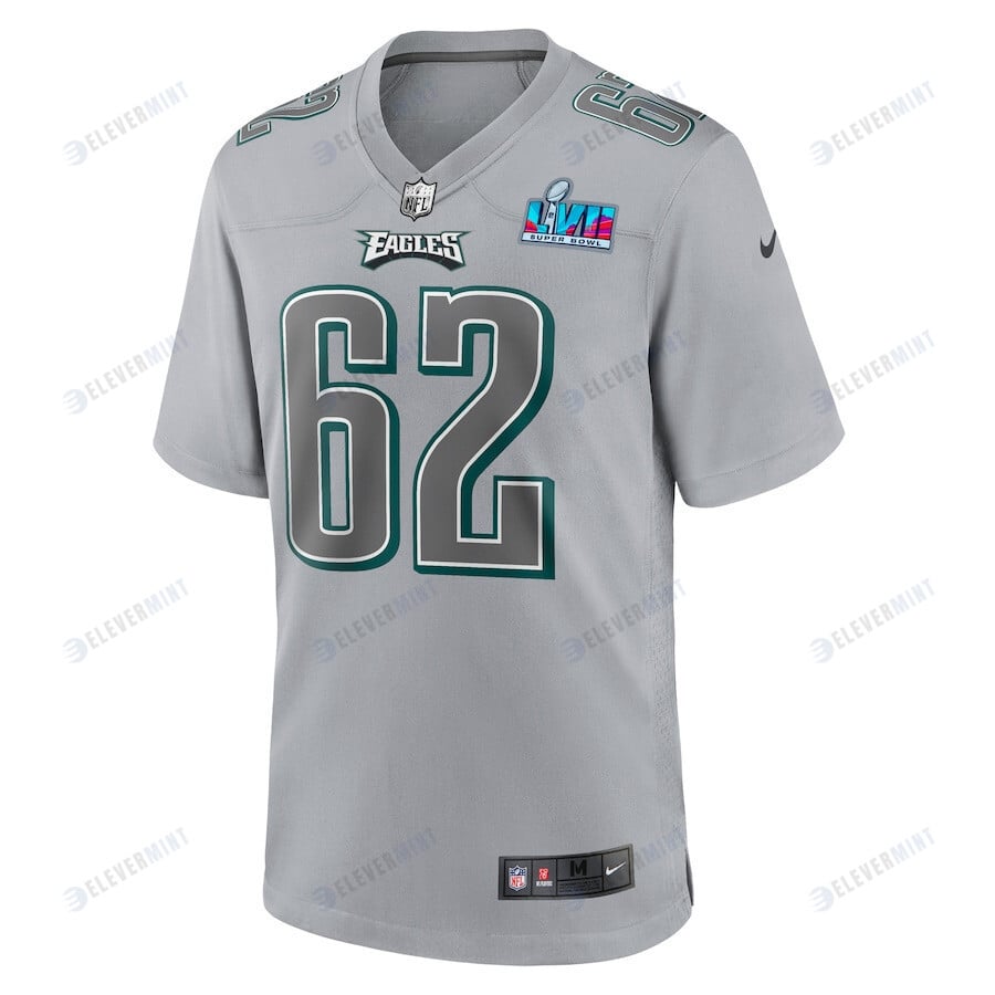 Jason Kelce 62 Philadelphia Eagles Super Bowl LVII Patch Atmosphere Fashion Game Jersey - Gray