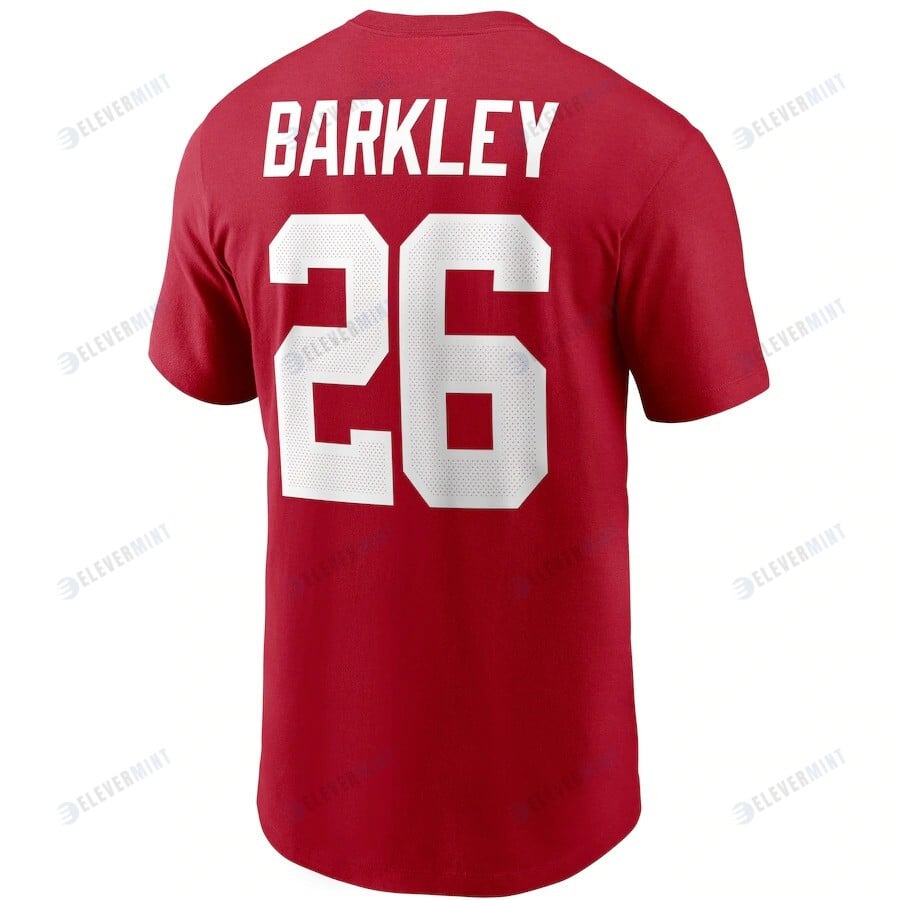 Saquon Barkley 26 New York Giants Name & Number T-Shirt - Red