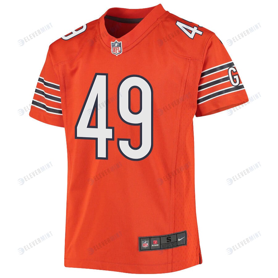 Tremaine Edmunds 49 Chicago Bears Youth Alternate Game Jersey - Orange