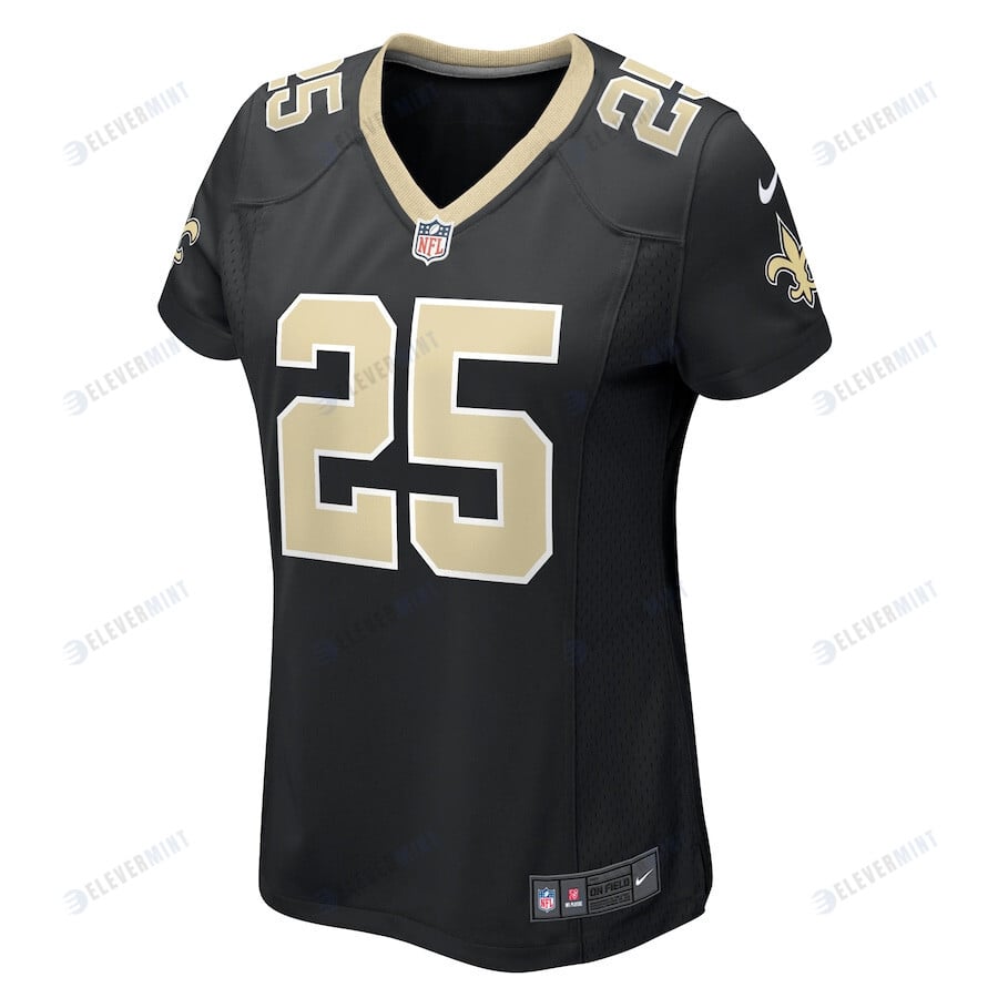 Kendre Miller 25 New Orleans Saints Women Team Game Jersey - Black