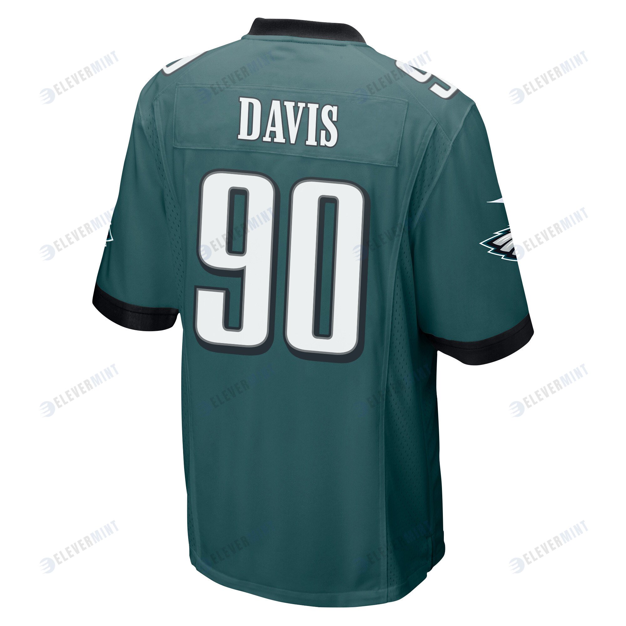 Jordan Davis 90 Philadelphia Eagles Super Bowl LVII Champions 2 Stars Men Game Jersey - Midnight Green