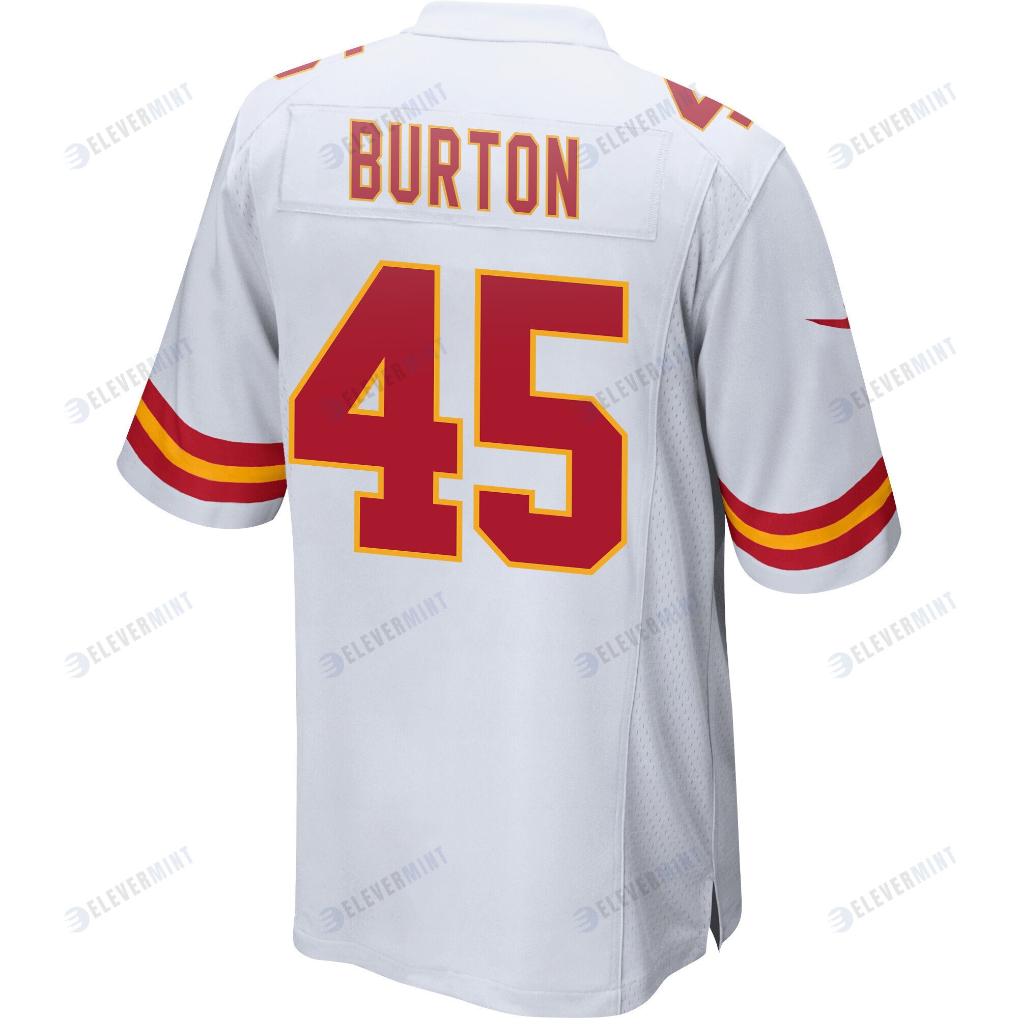 Michael Burton 45 Kansas City Chiefs Super Bowl LVII Champions Men Game Jersey - White