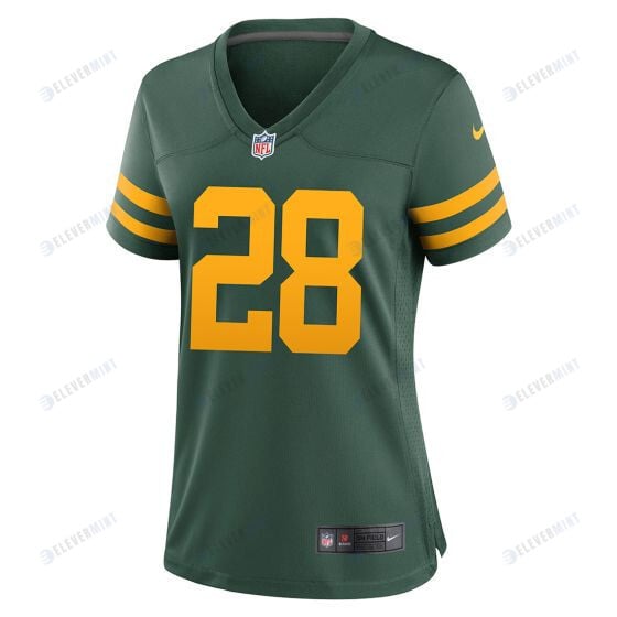 A. J. Dillon 28 Green Bay Packers 50s Classic Women Game Jersey - Green & Gold