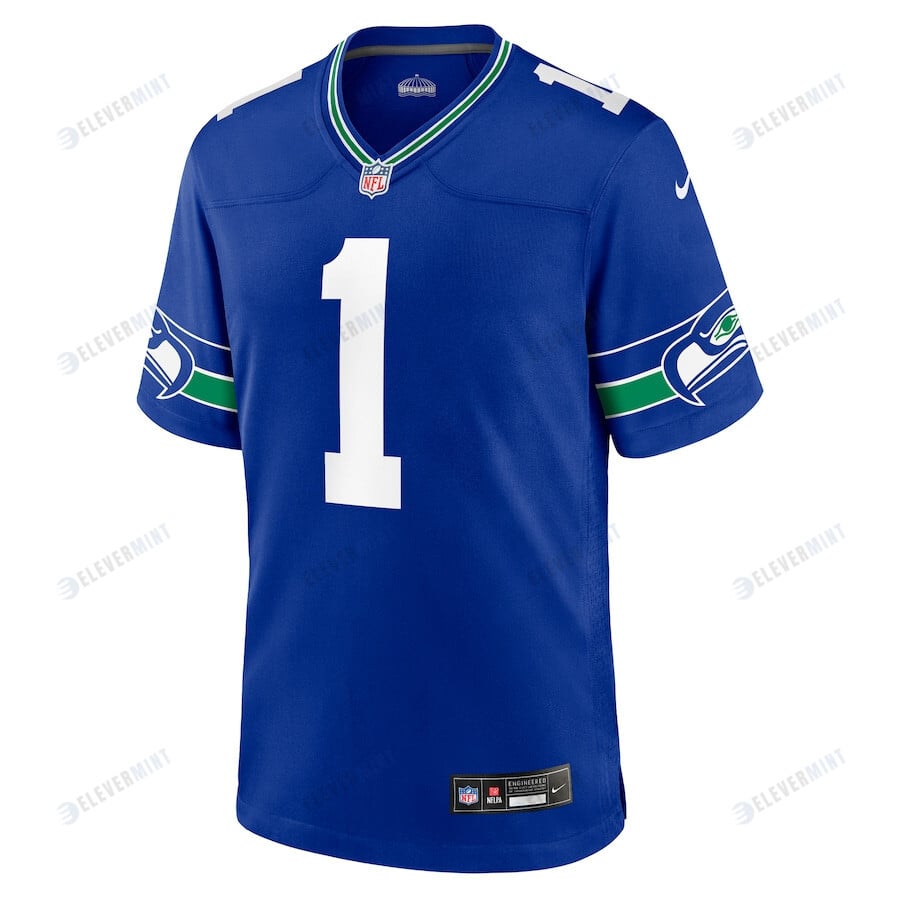 Warren Moon 1 Seattle Seahawks Men Throwback Game Jersey - Royal