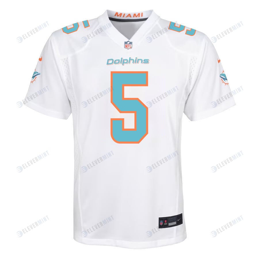 Mike White 5 Miami Dolphins Youth Game Jersey - White