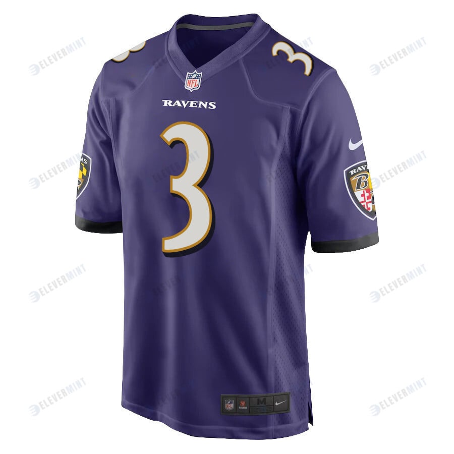 Odell Beckham Jr. 3 Baltimore Ravens Game Men Jersey - Purple