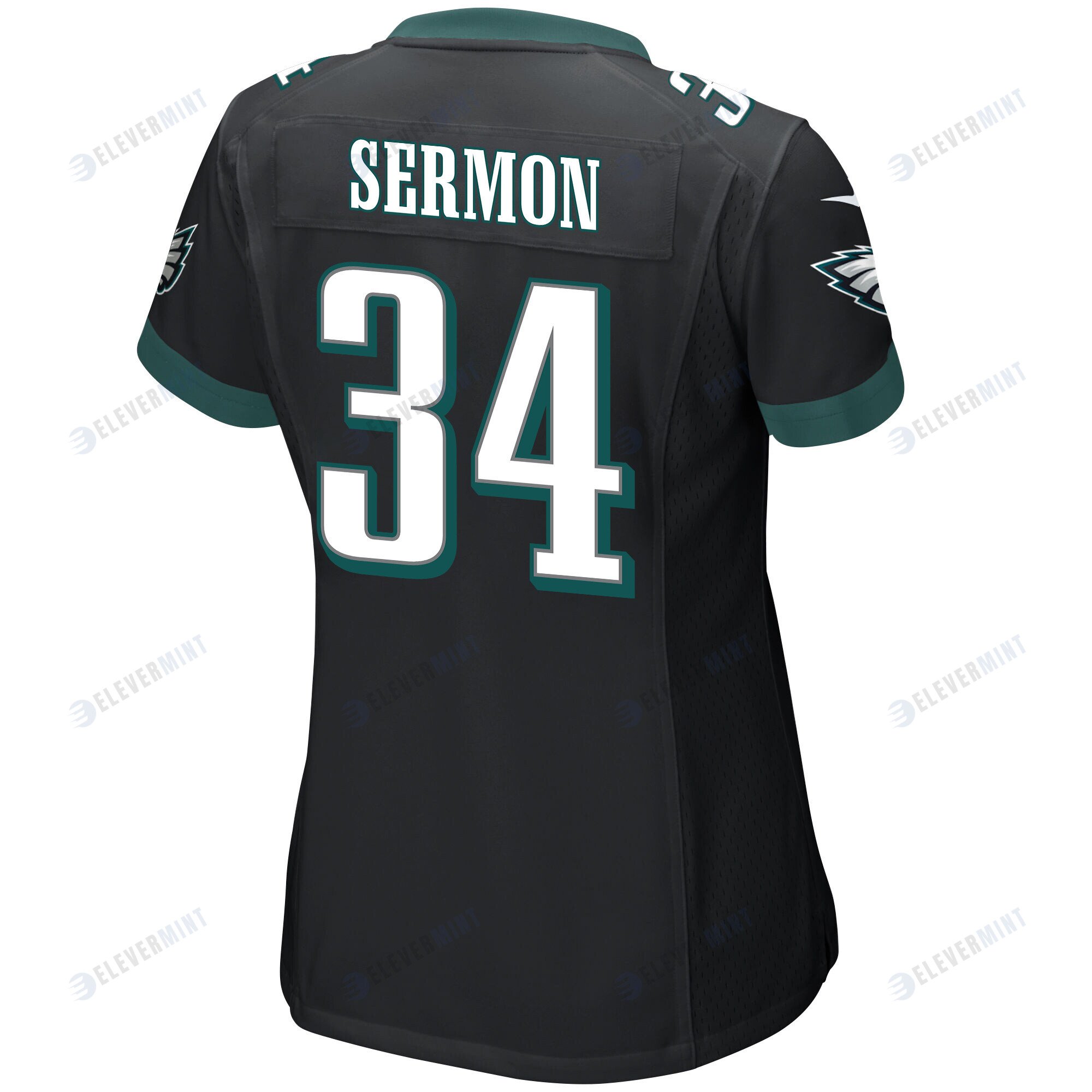 Trey Sermon 34 Philadelphia Eagles Super Bowl LVII Champions Women Game Jersey - Black