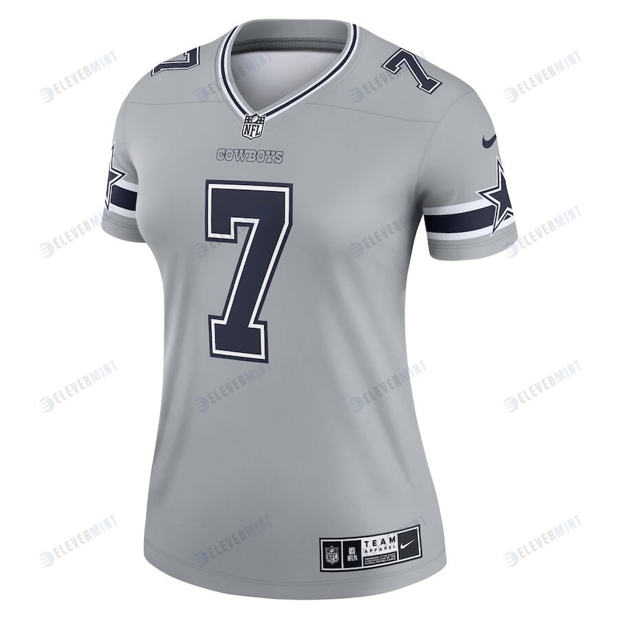 Trevon Diggs 7 Dallas Cowboys Women's Inverted Legend Jersey - Silver