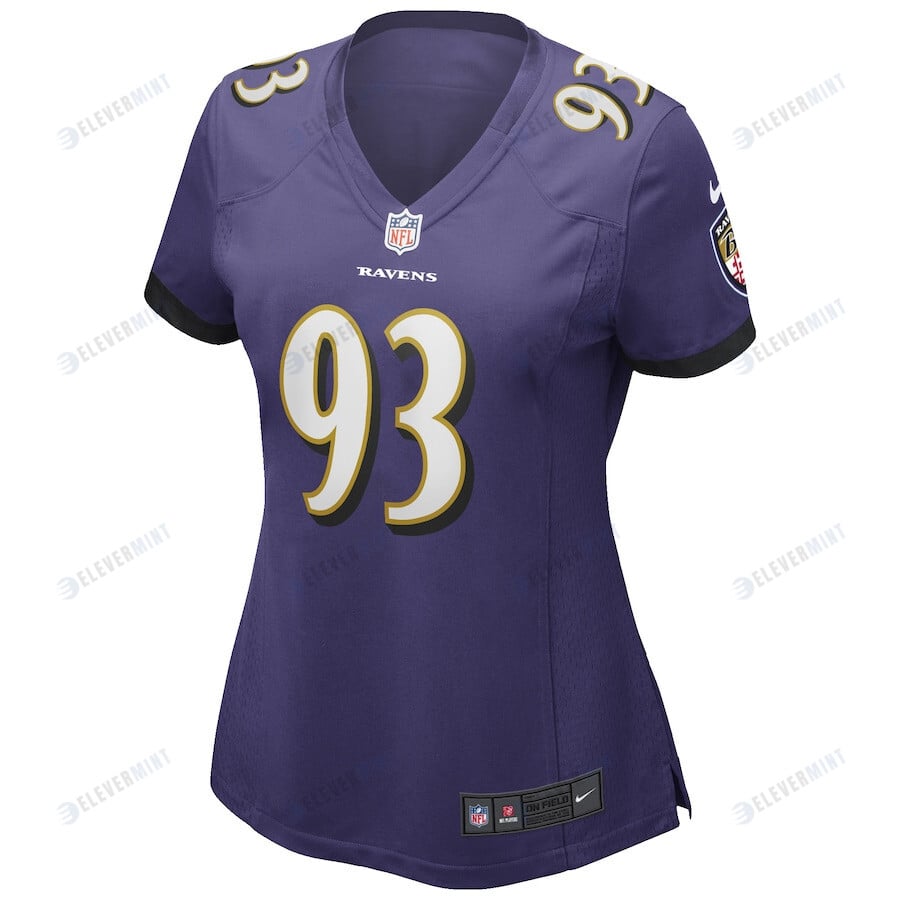 Calais Campbell 93 Baltimore Ravens Women's Game Player Jersey - Purple