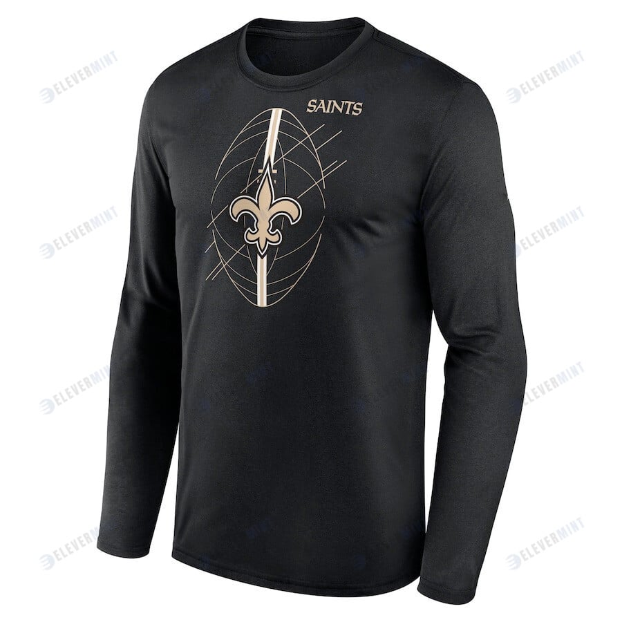 New Orleans Saints Legend Icon Long Sleeve T-Shirt - Black