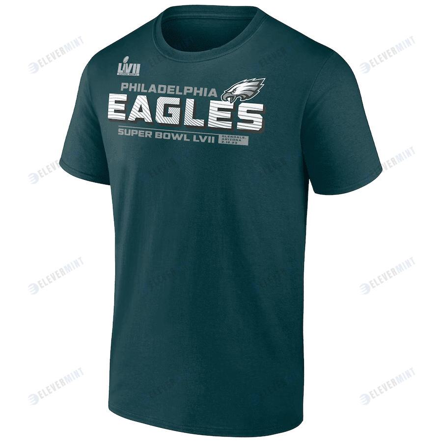 Philadelphia Eagles Super Bowl LVII Vivid Striations T-Shirt - Midnight Green