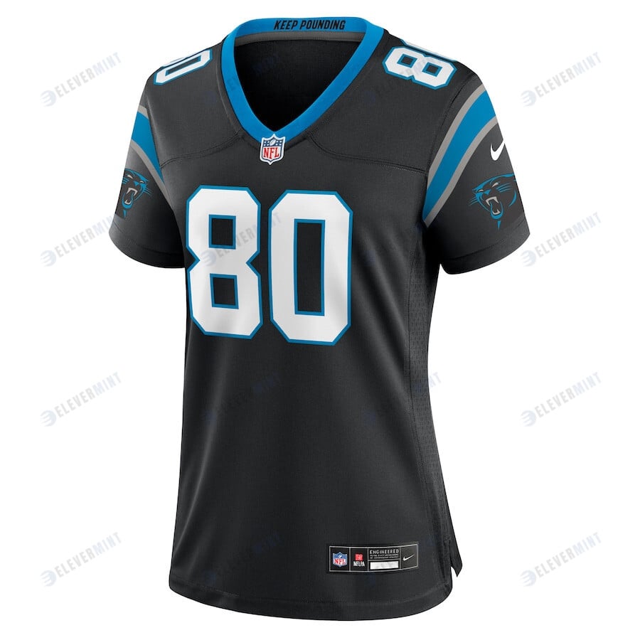 Ian Thomas 80 Carolina Panthers Women's Team Game Jersey - Black