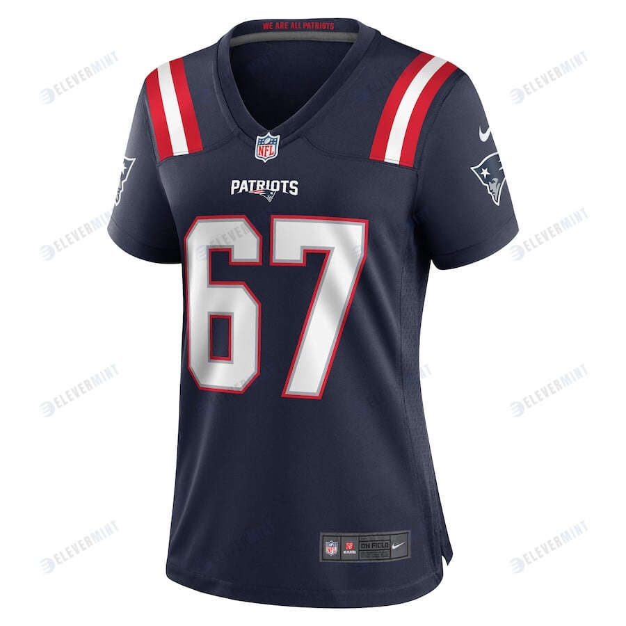 Hayden Howerton 67 New England Patriots Women Home Game Jersey - Navy