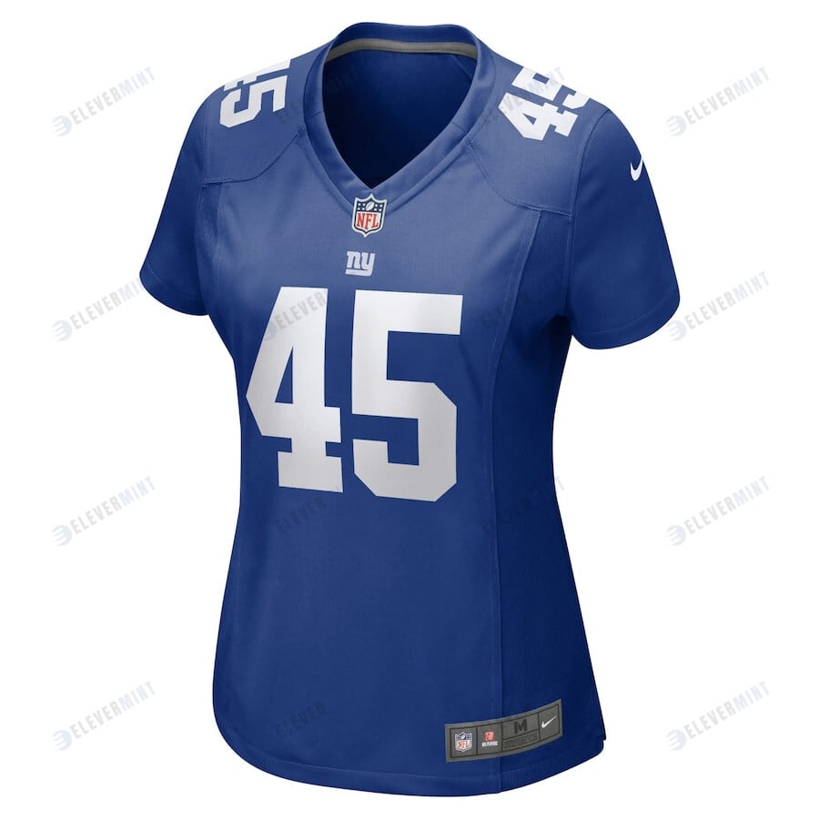 Dre Miller 45 New York Giants Women's Home Game Player Jersey - Royal