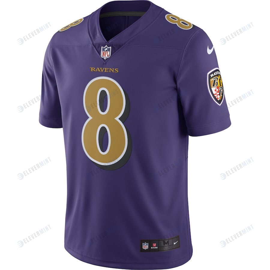 Lamar Jackson 8 Baltimore Ravens Color Rush Vapor Limited Jersey - Purple