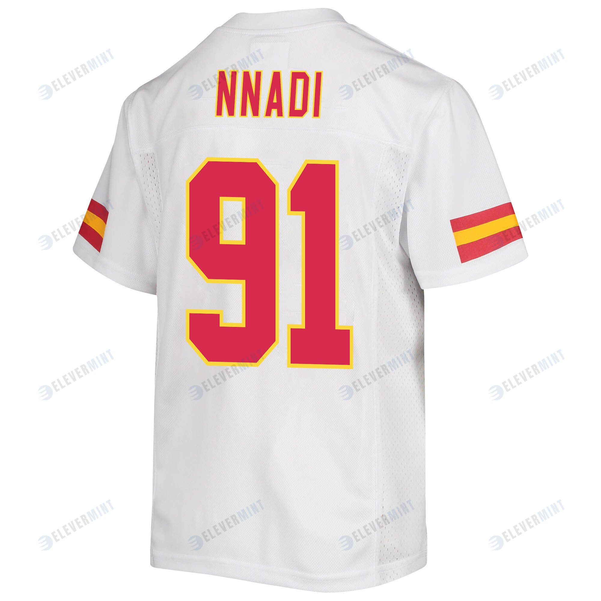 Derrick Nnadi 91 Kansas City Chiefs Super Bowl LVII Champions 3 Stars Youth Game Jersey - White
