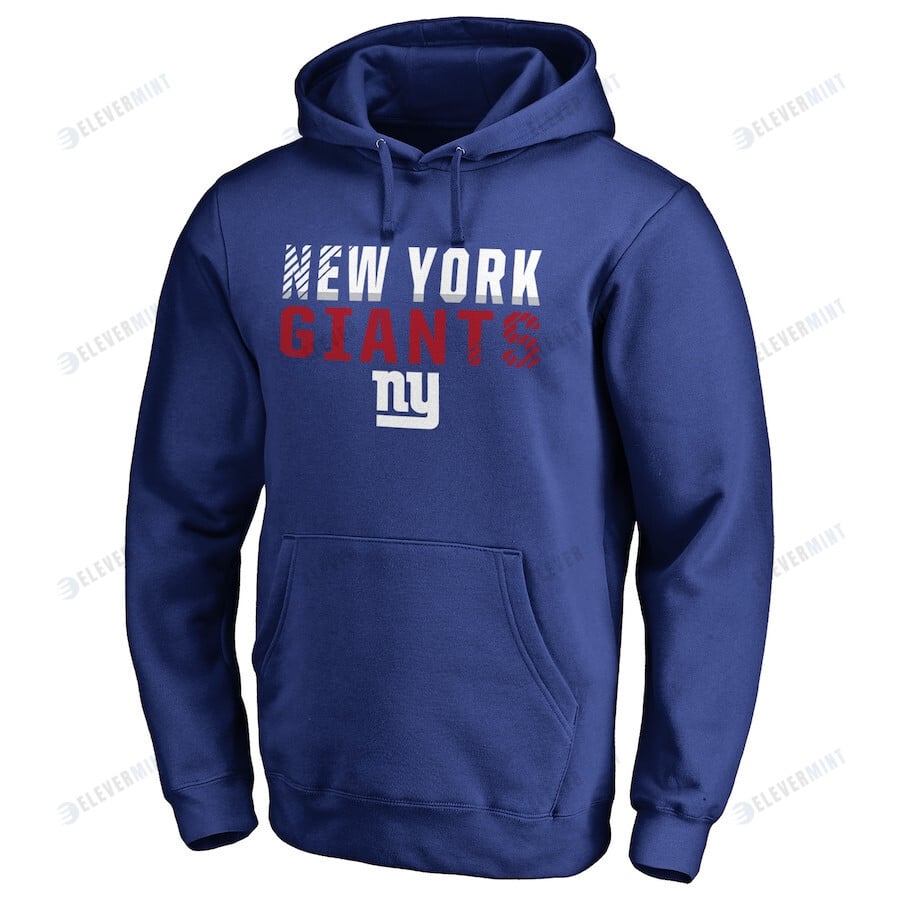 New York Giants Iconic Collection Fade Out Pullover Hoodie - Royal