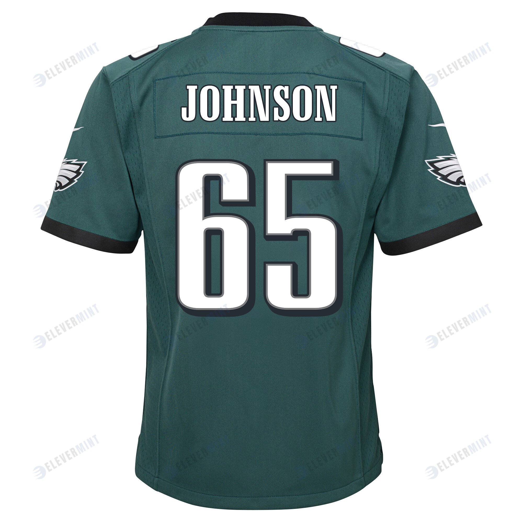Lane Johnson 65 Philadelphia Eagles Super Bowl LVII Champions 2 Stars 2 Stars Youth Game Jersey - Black