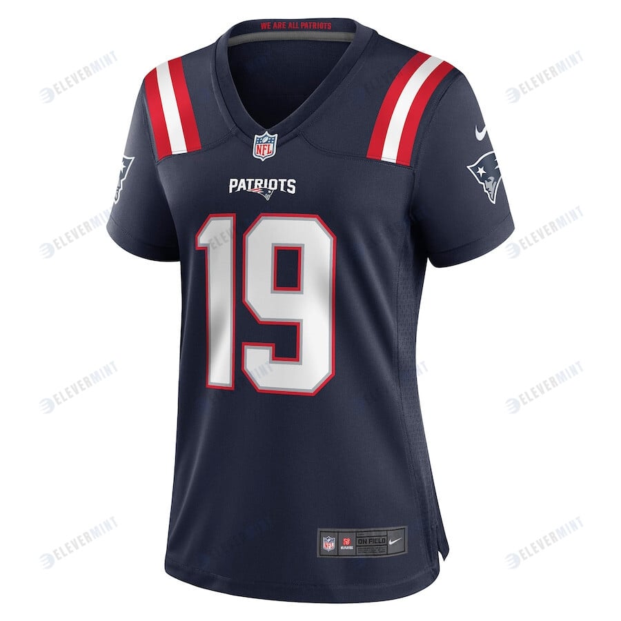 Malcolm Perry 19 New England Patriots Women Game Jersey - Navy