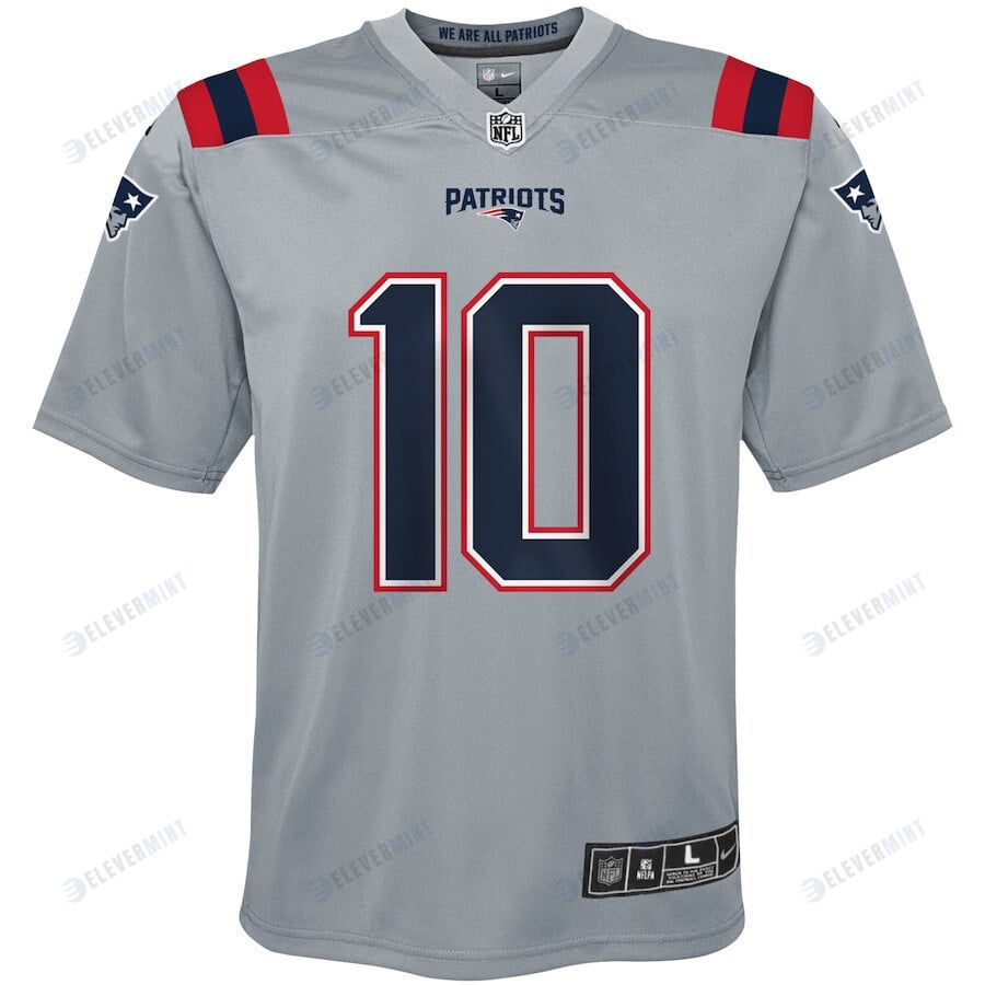 Mac Jones New England Patriots Youth Inverted Game Jersey - Gray