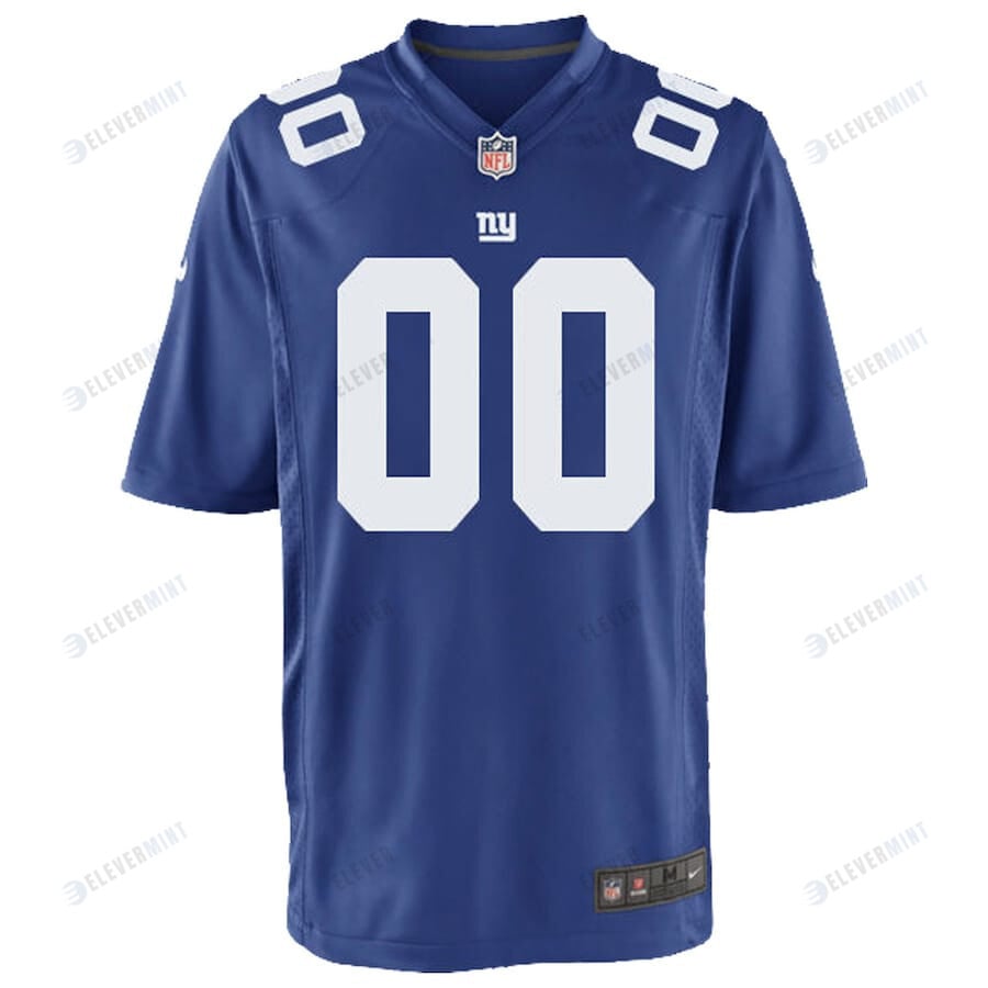 New York Giants Youth Custom 00 Game Jersey - Royal