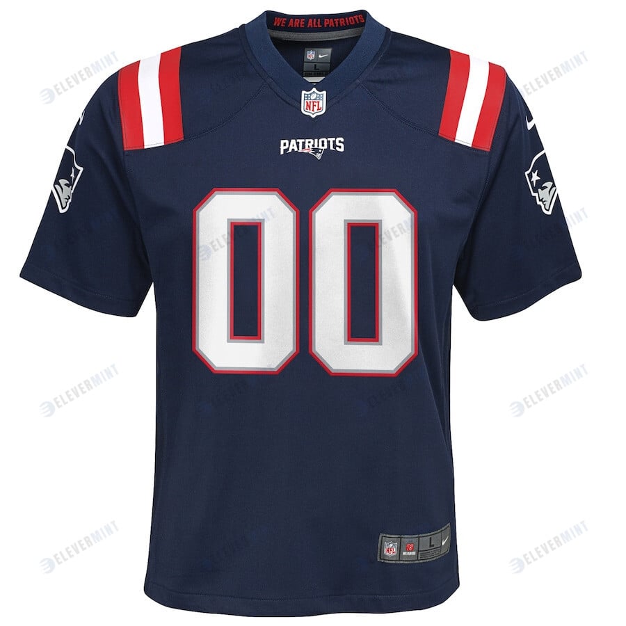 New England Patriots YOUTH Custom Game Jersey - Navy