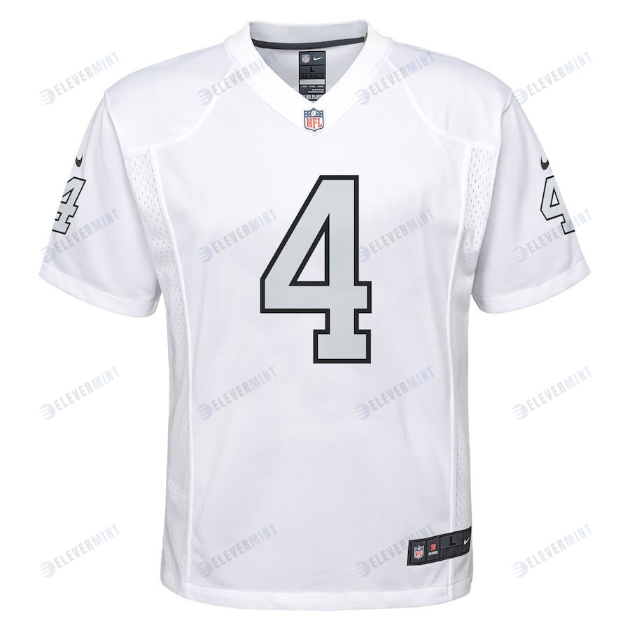 Derek Carr 4 Las Vegas Raiders YOUTH Color Rush Game Jersey - White