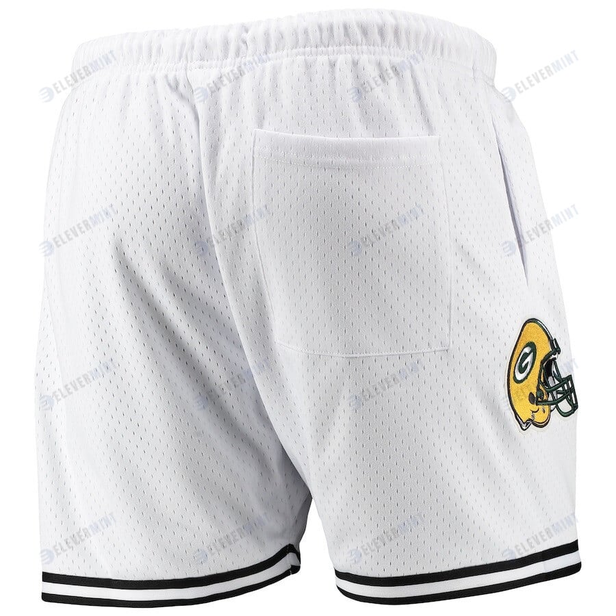 Green Bay Packers Logo Team White/Black Mesh Shorts - Men