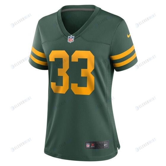 Aaron Jones 33 Green Bay Packers 50s Classic Women Game Jersey - Green & Gold