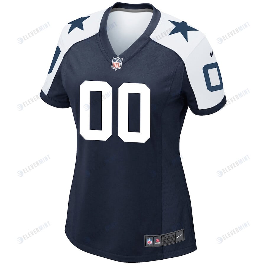 Dallas Cowboys Women's Alternate Custom 00 Game Jersey - Navy