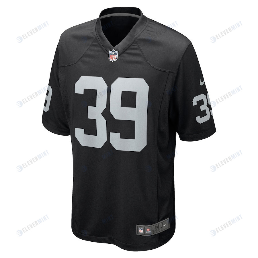 Nate Hobbs 39 Las Vegas Raiders Men Game Jersey - Black