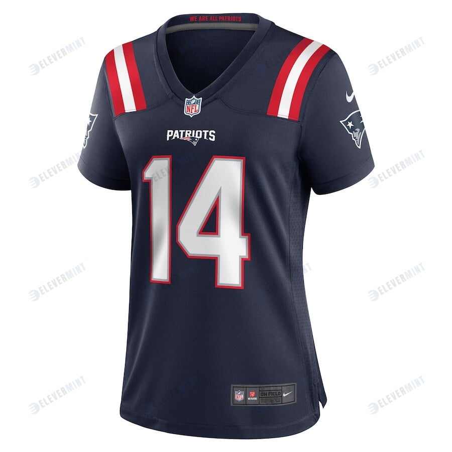Tristan Vizcaino 14 New England Patriots Game Women Jersey - Navy