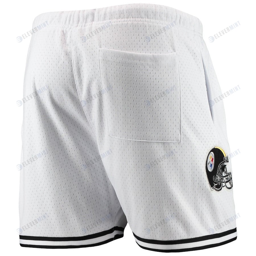 Pittsburgh Steelers Team White/Black Mesh Shorts - Men