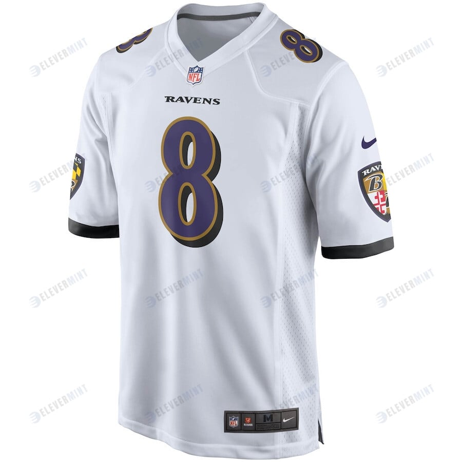 Lamar Jackson 8 Baltimore Ravens Player Game Jersey - White