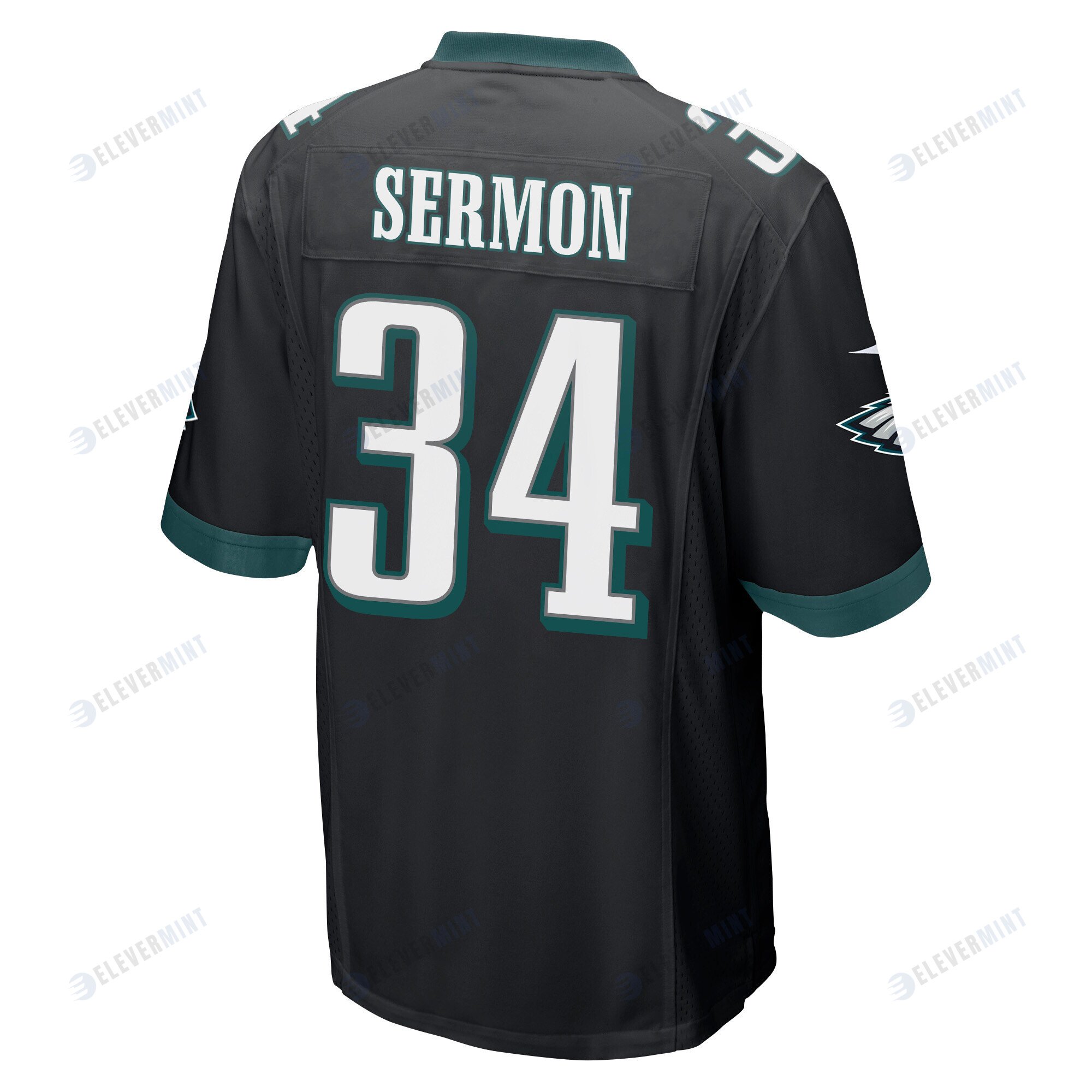 Trey Sermon 34 Philadelphia Eagles Super Bowl LVII Champions Men Game Jersey - Black