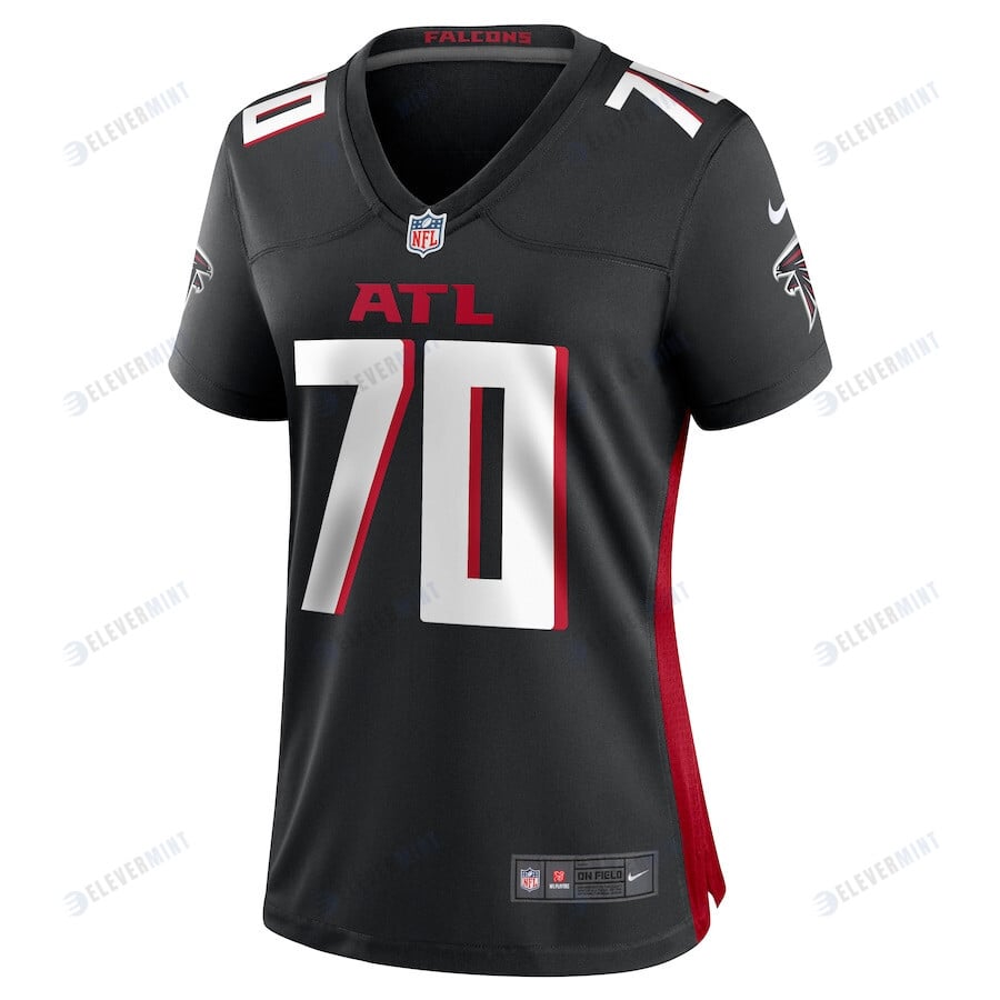 Jake Matthews 70 Atlanta Falcons Women's Game Jersey - Black