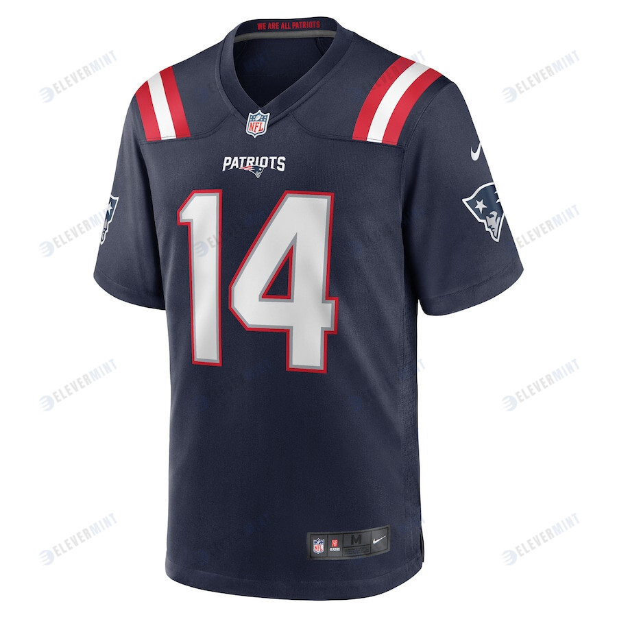 Tristan Vizcaino 14 New England Patriots Game Men Jersey - Navy