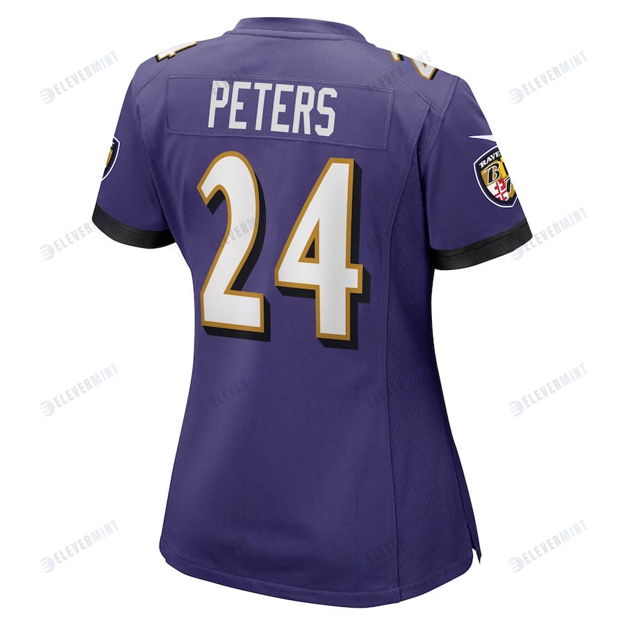 Marcus Peters 24 Baltimore Ravens Women's Game Jersey - Purple