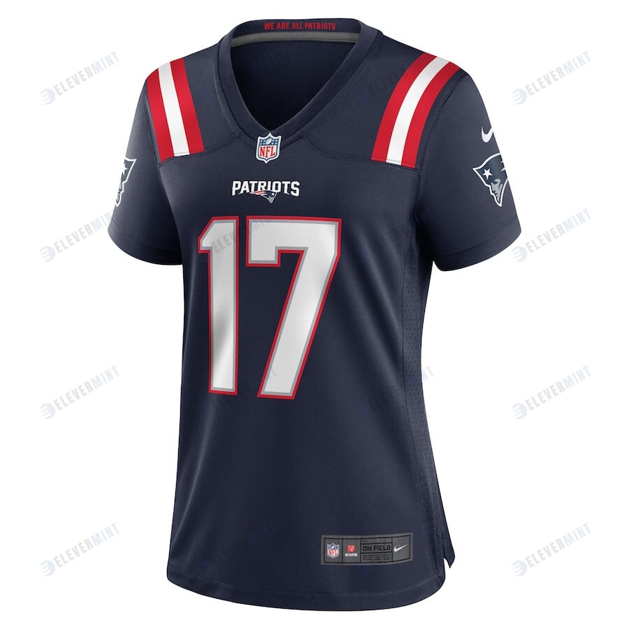Bryce Baringer 17 New England Patriots Women Team Game Jersey - Navy